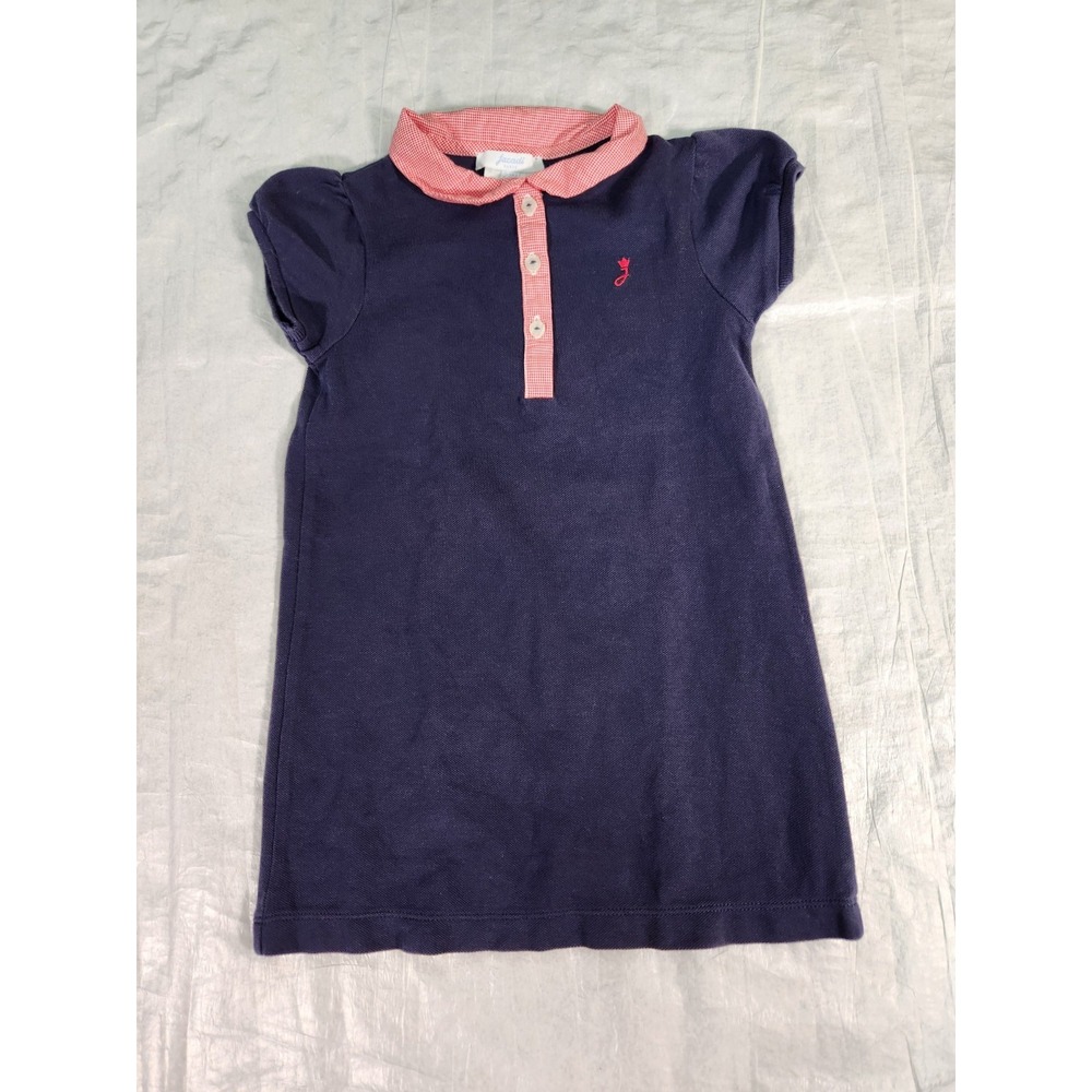 Jacadi Paris Vintage Baby Dress Polo 18-24 Month 23 Cotton Blue Red
